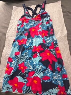 Hollister Tropical Floral Mini Dress with Bird Hit